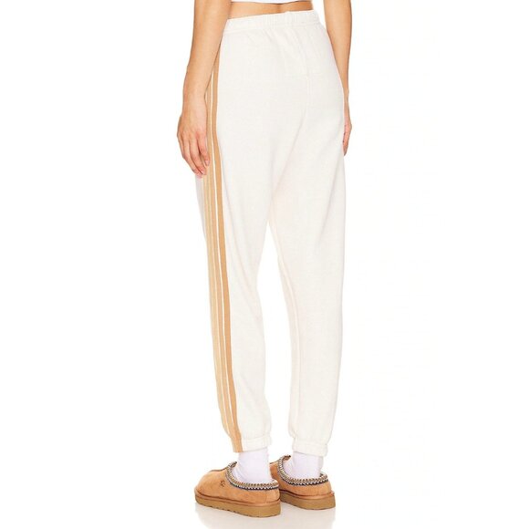 Aviator Nation 5 Stripe Sweatpants Vintage White & Sand - Picture 4 of 5